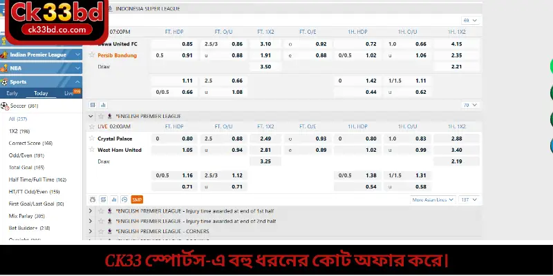 Ck33 স্পোর্টস-এ বহু ধরনের কোট অফার করে।