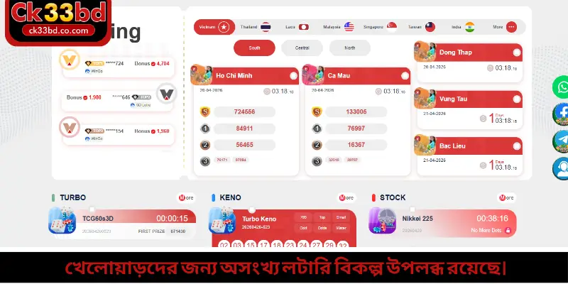 খেলোয়াড়দের জন্য অসংখ্য লটারি বিকল্প উপলব্ধ রয়েছে।