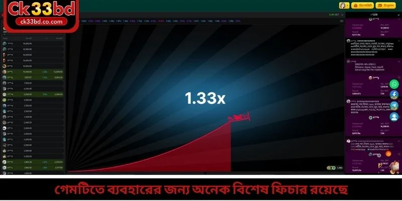 গেমটিতে ব্যবহারের জন্য অনেক বিশেষ ফিচার রয়েছে